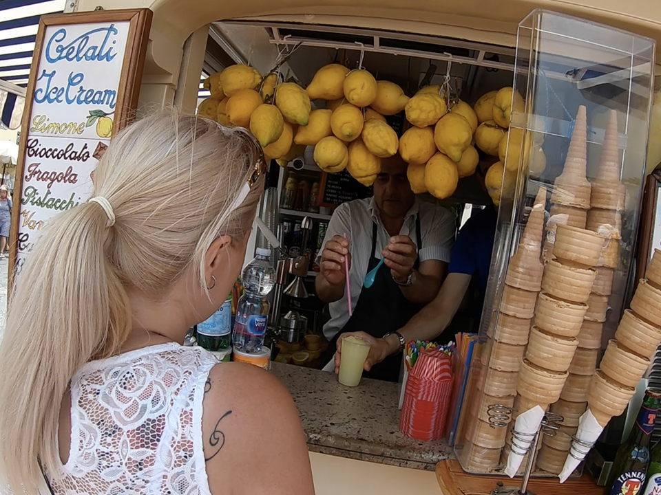 Try a delicious Lemon Granita. Visiting the island of Capri from Naples.