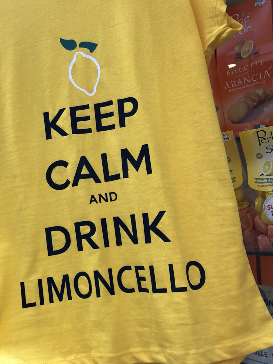 Limoncello t-shirt, go shopping in Sorrento, Italy.