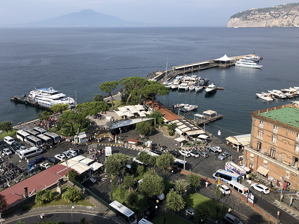 Marina Piccola with Mount Vesuvius in the background.