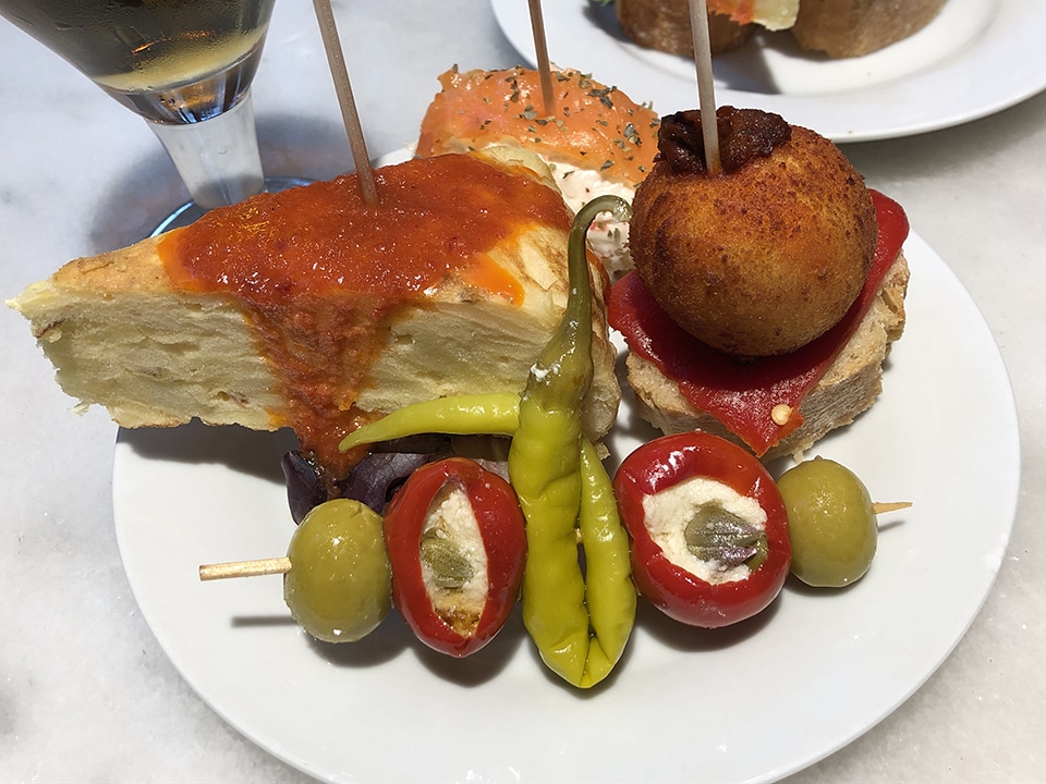 Pintxos in Barcelona, Gothic Quarter.