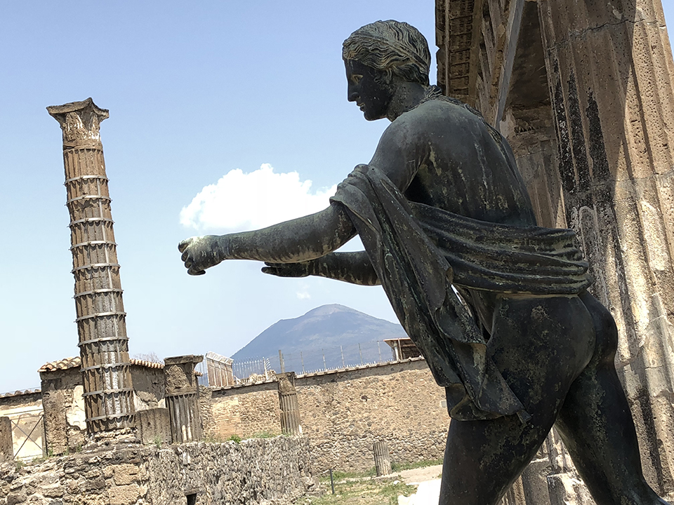 Visiting the ancient city of Pompeii and Mount Vesuvius.