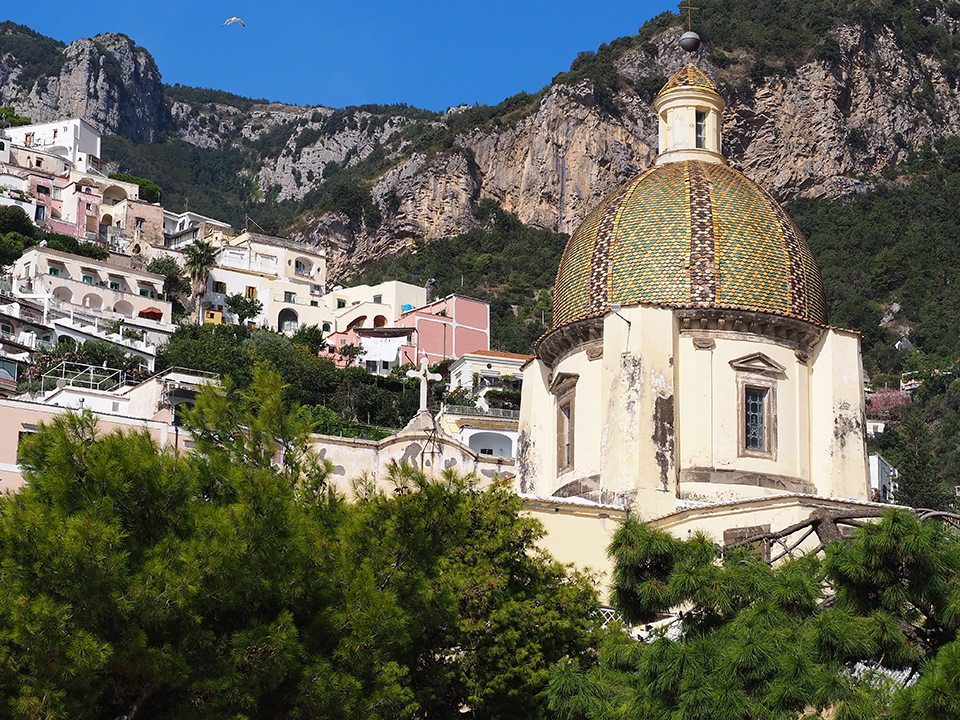Spend a day in Positano and visit the Church of Saint Maria.