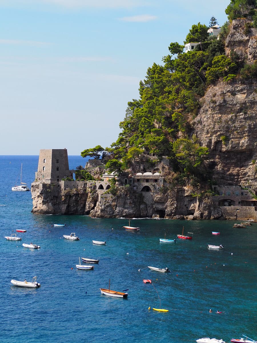 Positano cliff side views.