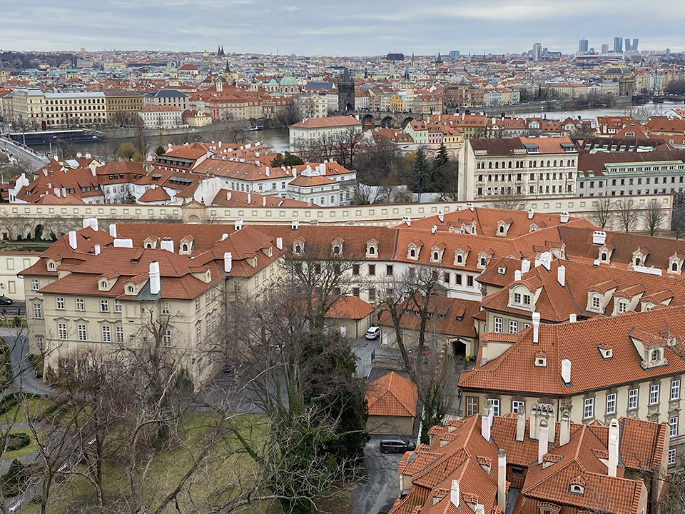 Prague skyline view.