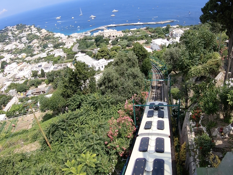 Visiting the island of Capri from Naples Ride the funicular to the town.