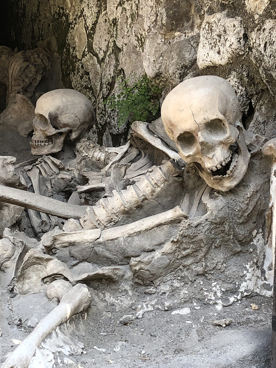 The skeletons of Herculaneum, Italy.