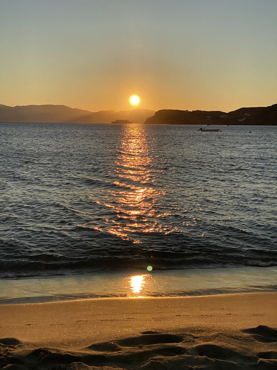 Sunset, Mylopotas Beach, Ios, Greece.