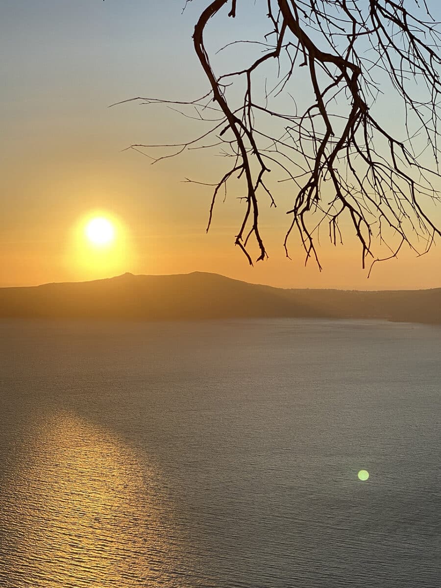 The famous sunset of Santorini.