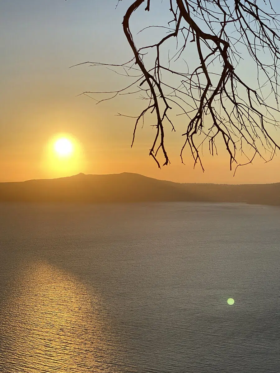The famous sunset of Santorini.