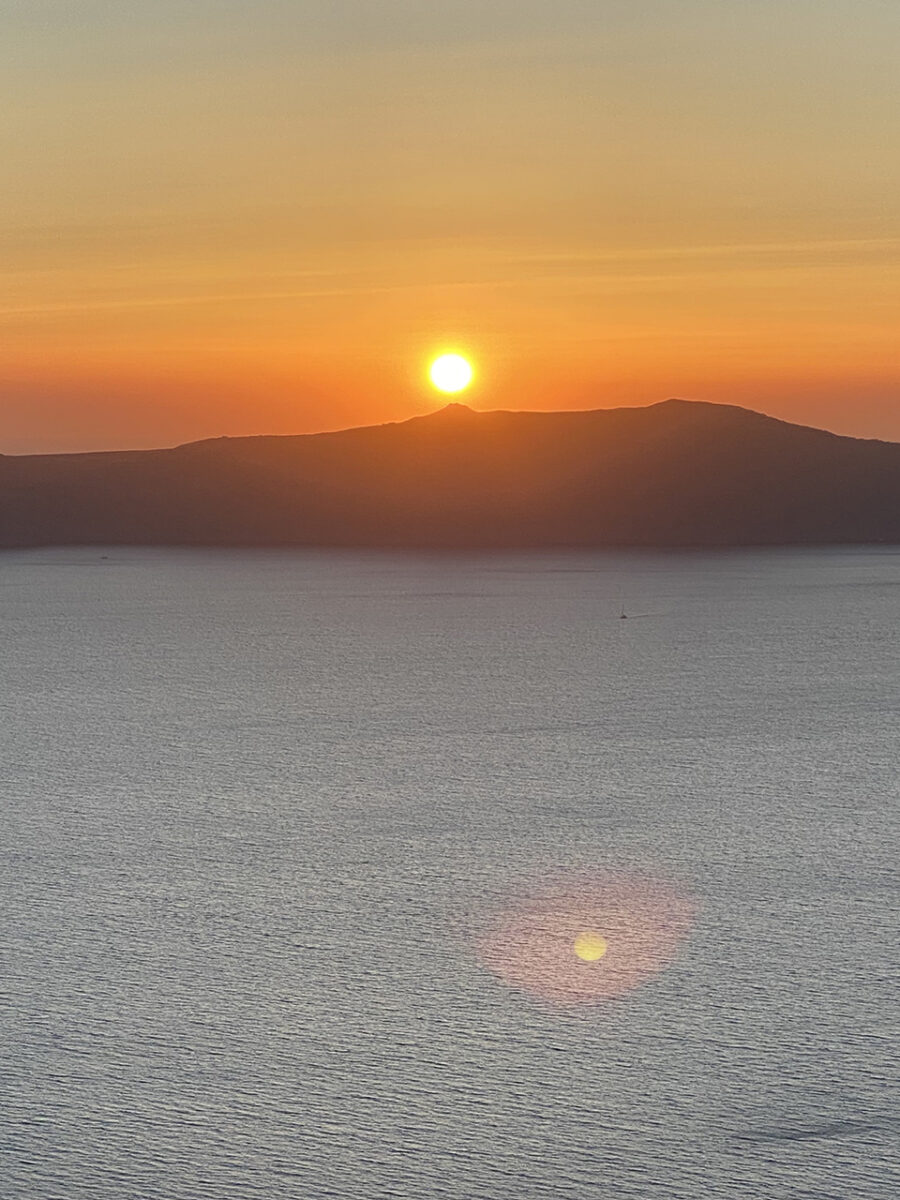 The famous sunset of Santorini.