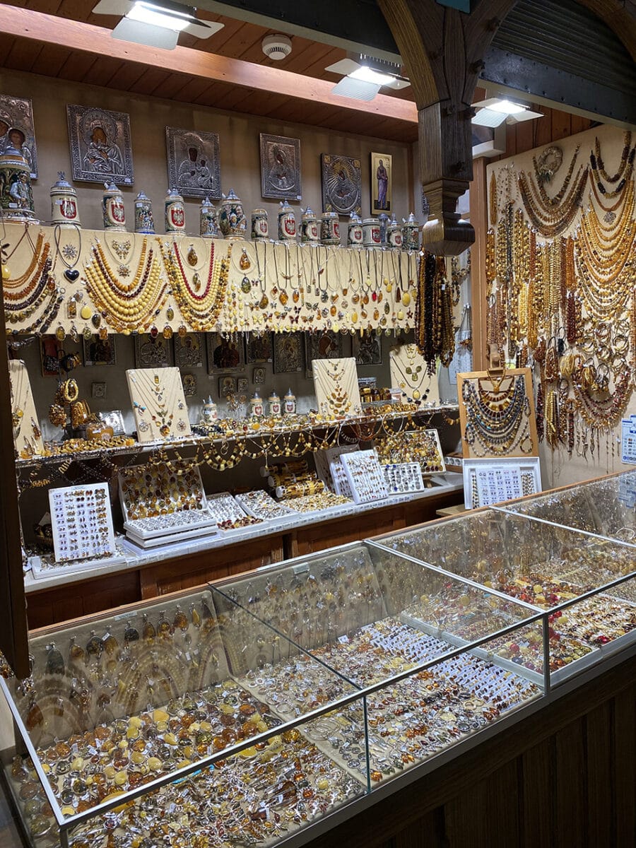 Amber shop, in the Cloth Hall, Kraków.