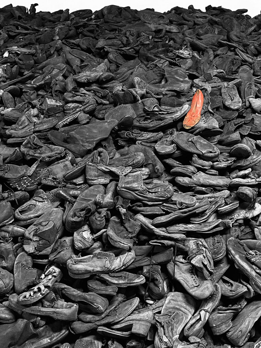 Shoes taken away from prisoners taken to Auschwitz, Kraków.