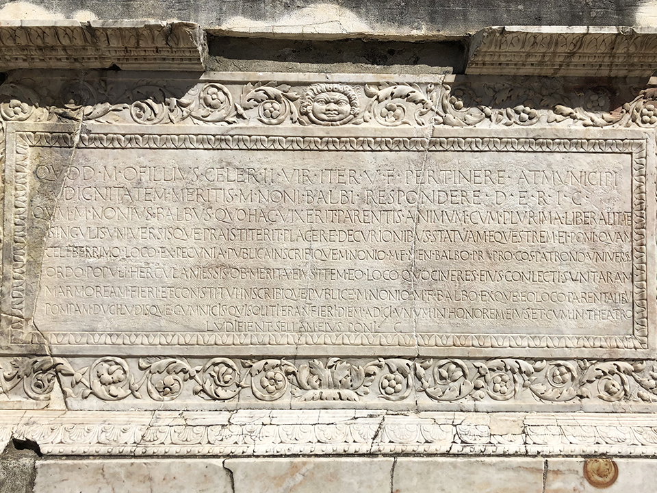 Ancient Roman writing, Herculaneum.