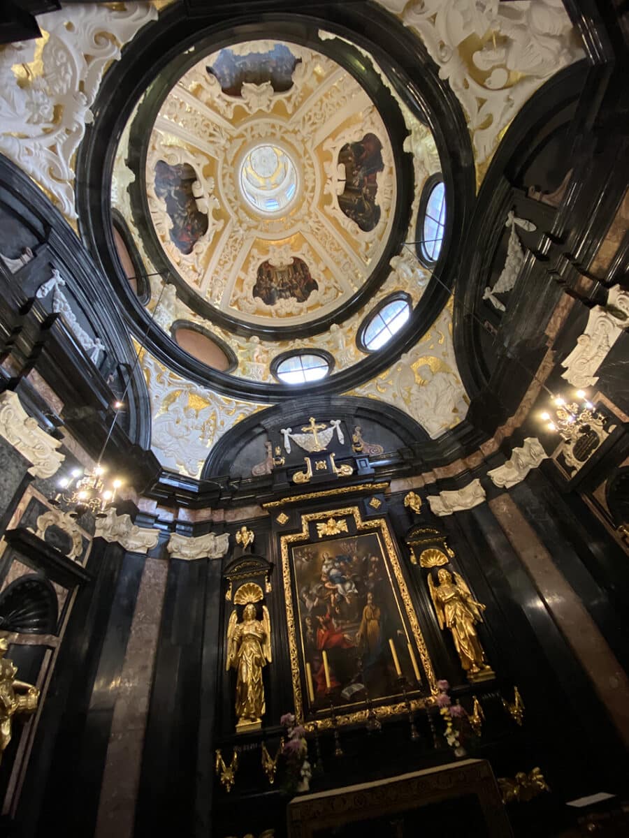 Inside Wawel Cathedral.