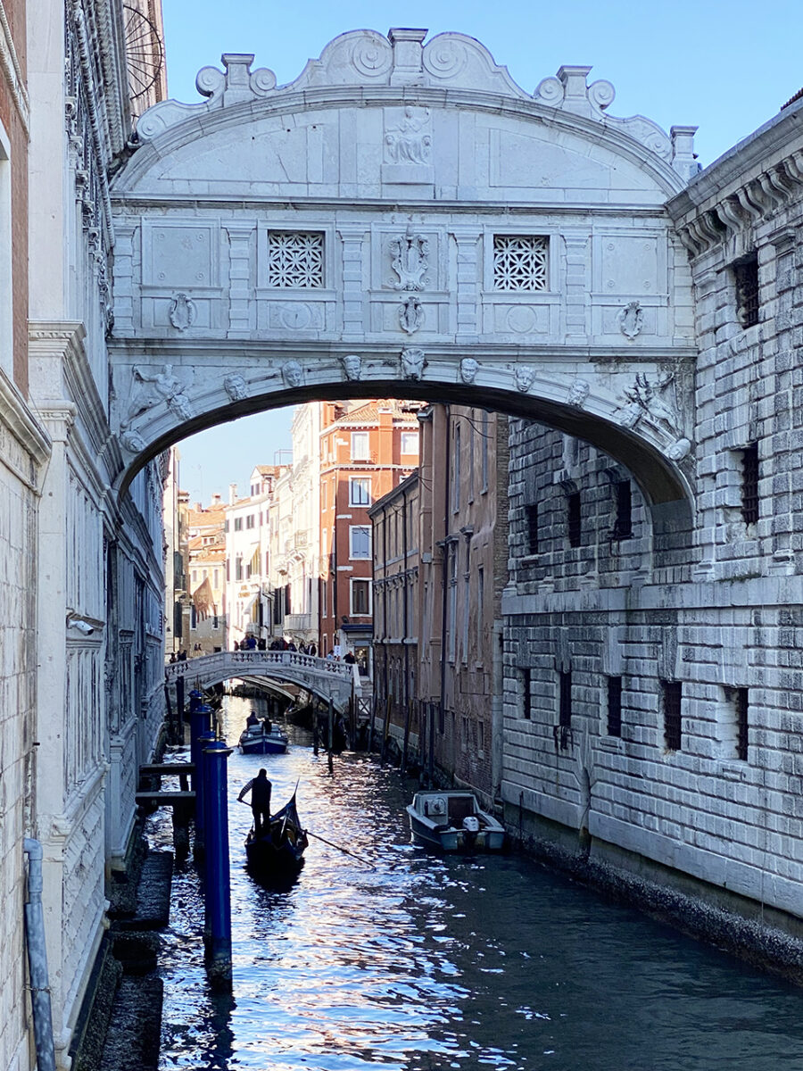 Views from the exterior and inside a prison cell, Bridge of Sighs.