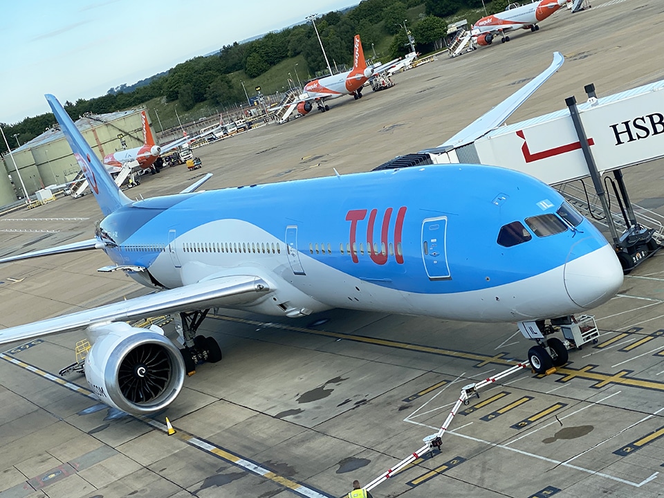 Boeing Dreamliner 787, Gatwick airport.