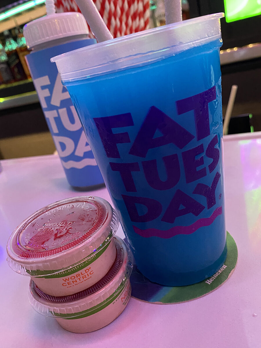 Cocktails at Fat Tuesday, Aruba.