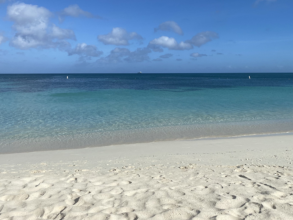 The white sands of Palm Beach, Aruba.