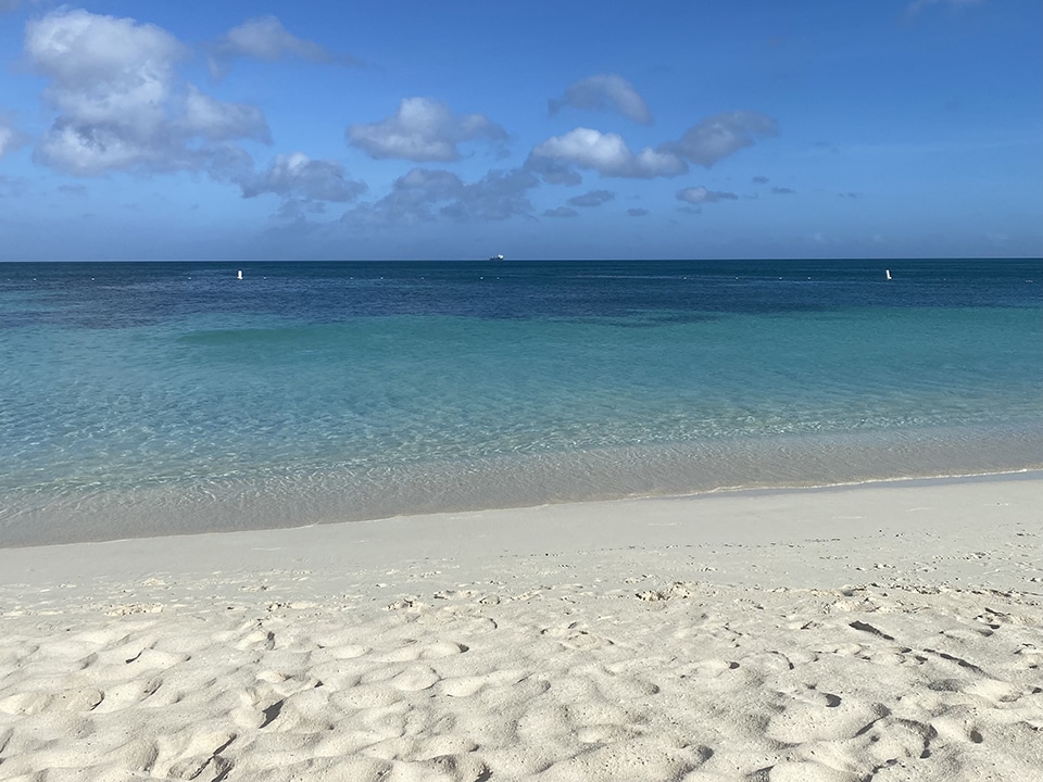 The white sands of Palm Beach, Aruba.