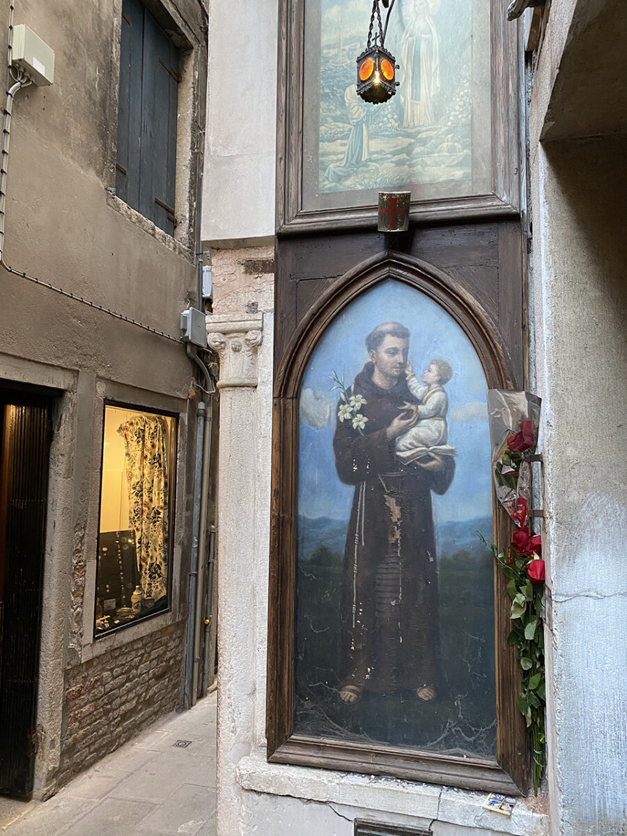 Religious street shrines, Venice, Italy.
