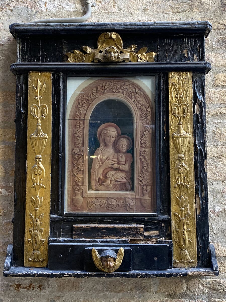 Religious street shrines, Venice, Italy.