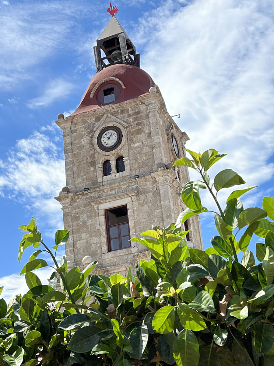 Medieval clock tower of Rhodes, Greece. Rhodes, Greece: a must-visit destination.