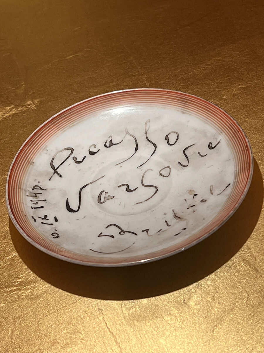 A plate signed by Picasso.