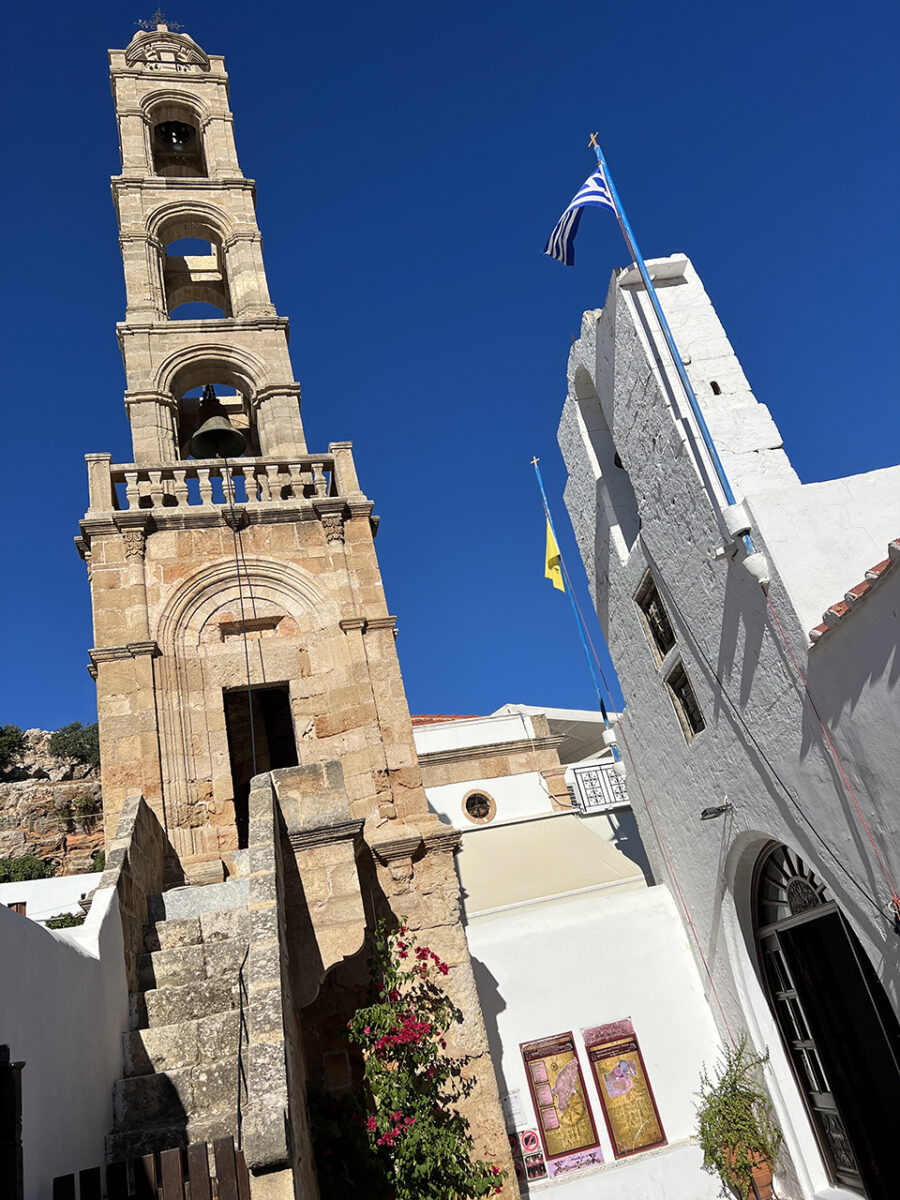 Church bell tower, Lindos, Rhodes.