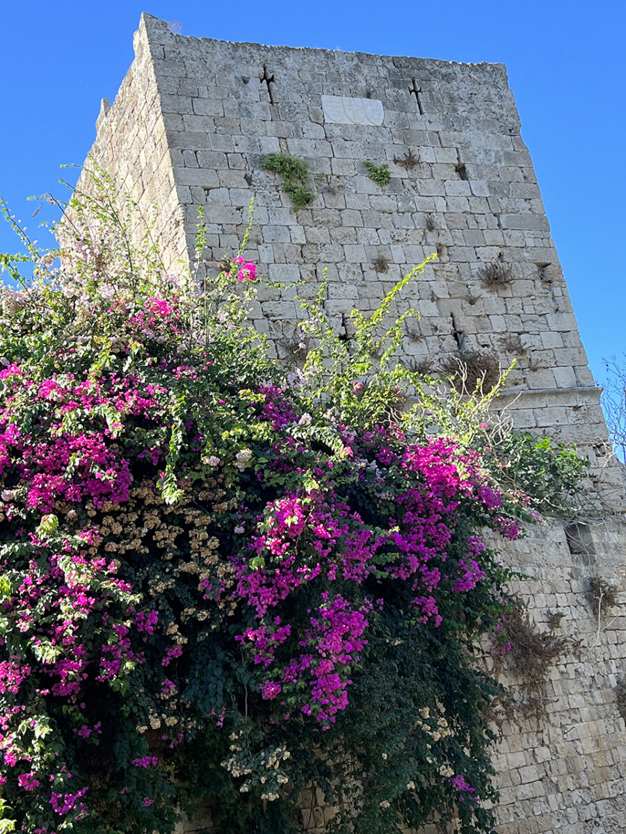 Saint Paul's Gate, old walls and towers, Rhodes, Greece.