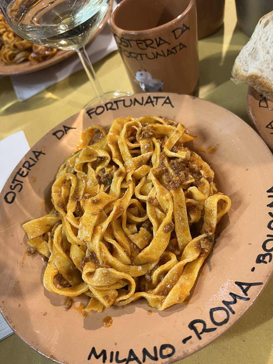 Eat at Osteria Da Fortunata in Milan for amazing pasta.