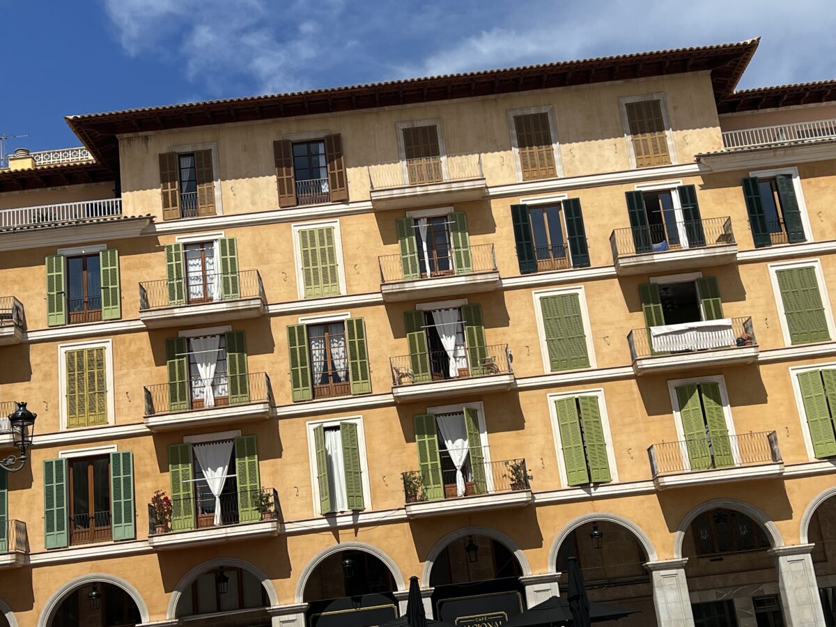 The apartments that surround Plaça Major, Palma de Mallorca.