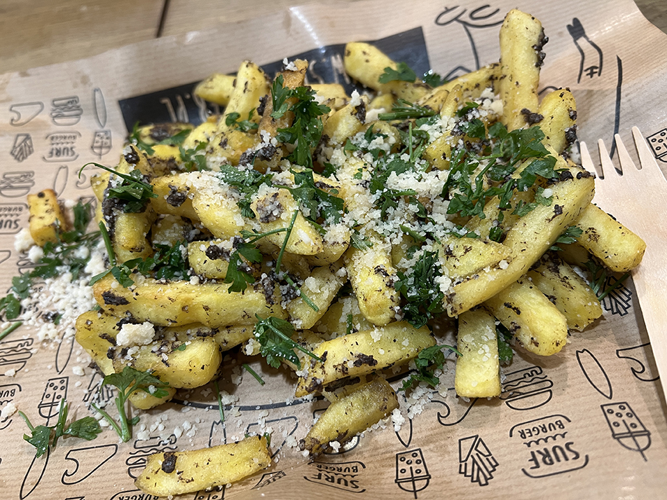 Truffle fries at Surf Burger, Gdańsk.