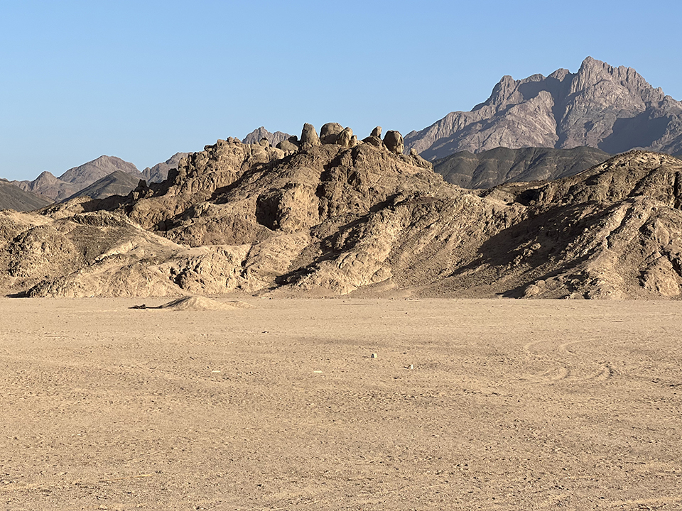 The middle of the Egyptian desert, Hurghada, Egypt.