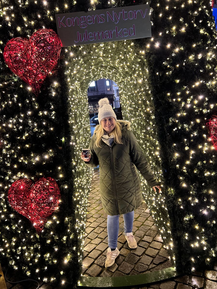 Vicky getting into the festive spirit in Copenhagen.