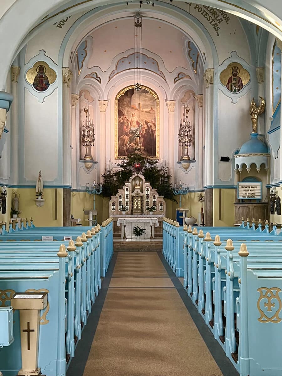 The Blue Church of Saint Elizabeth.