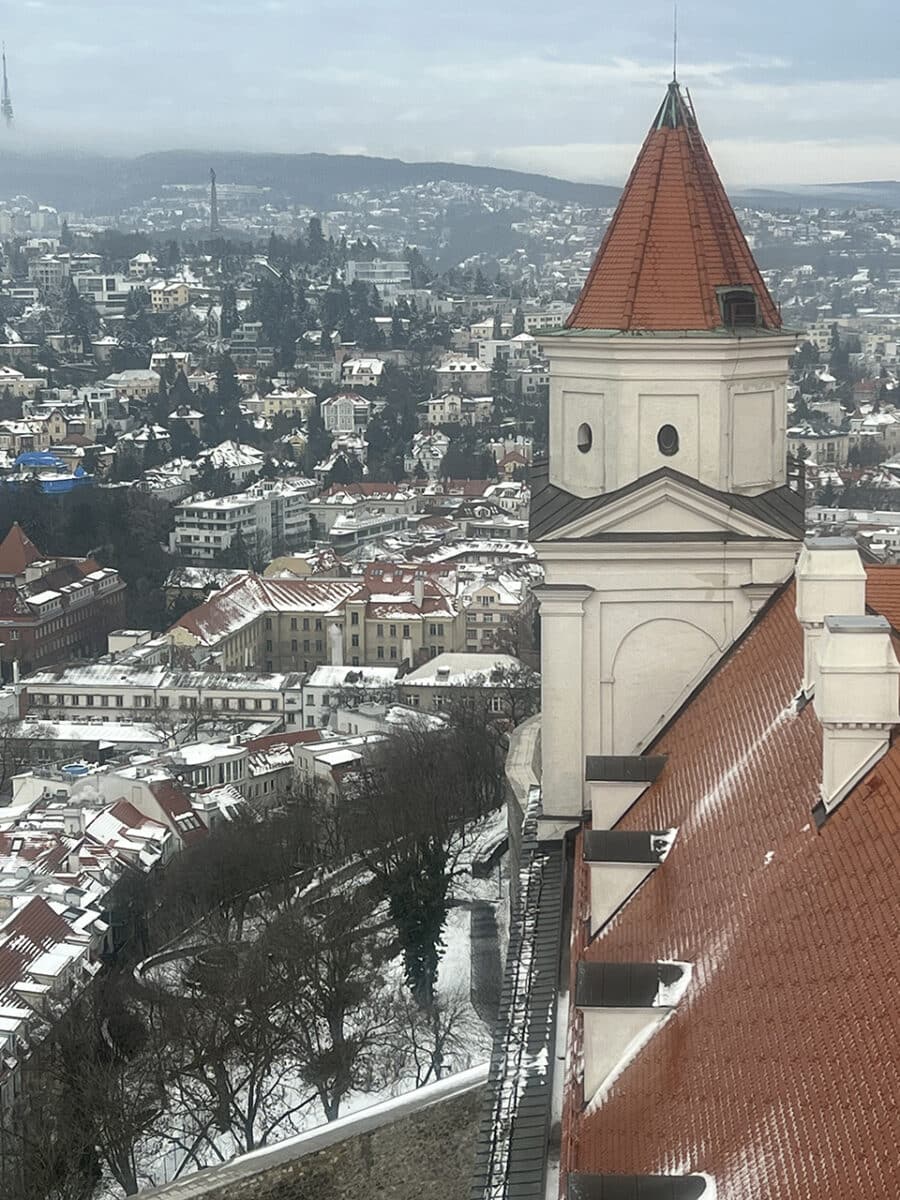 The view from Bratislava castle across the city.