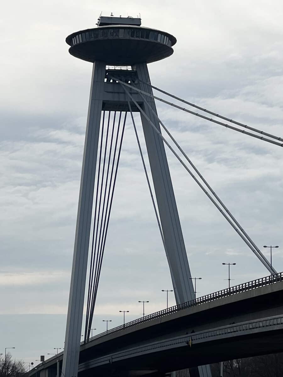 The SNP Bridge UFO Tower, Bratislava.